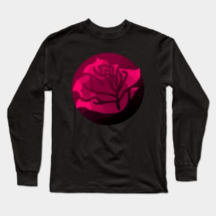 Pink Stained Glass Rose Long Sleeve T-Shirt